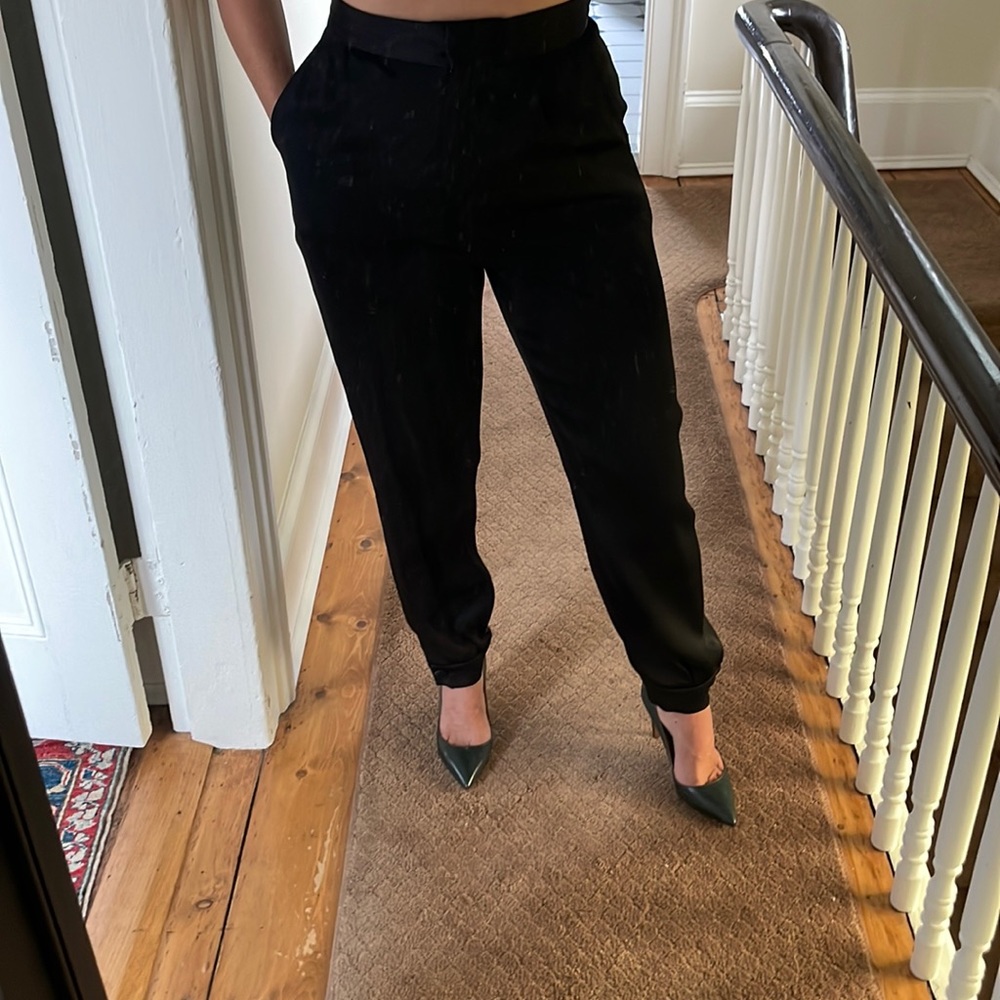 NWT ****Sandro Satin pants with embellished detail